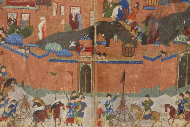 A detail from a medieval illuminated manuscript.
