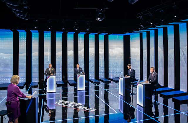 The leaders of the four main parties in the Slovakian election at a debate