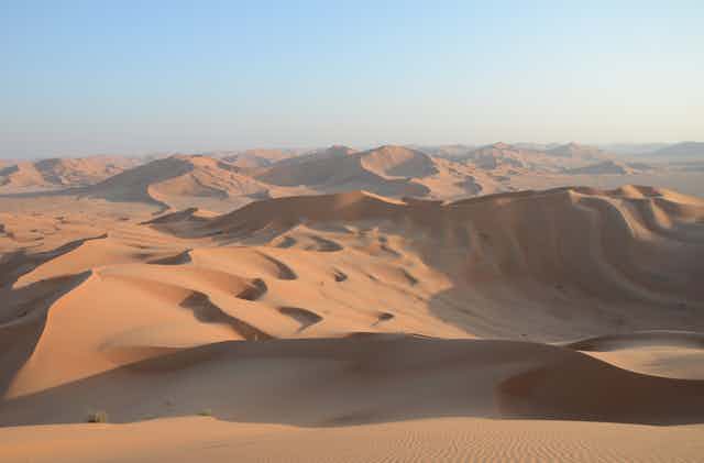 Sand dunes in the Sahara Desert.