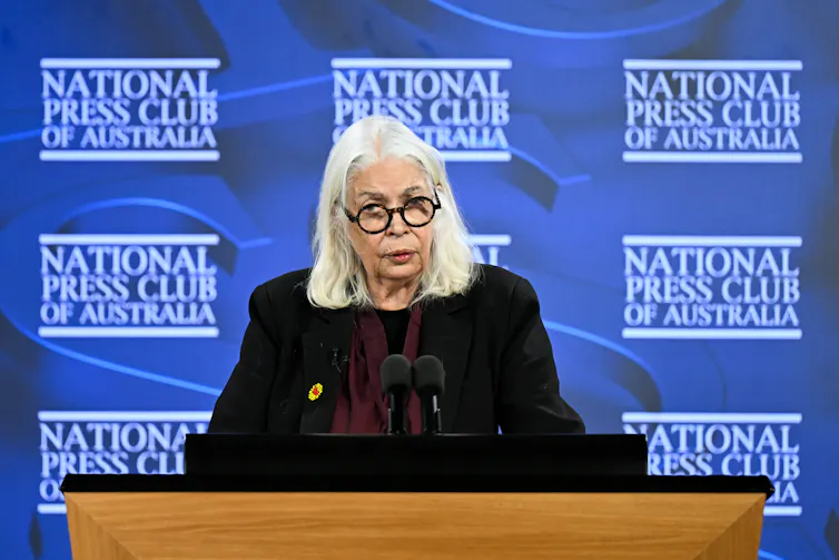 A woman giving a speech.