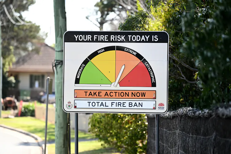 fire danger warning sign