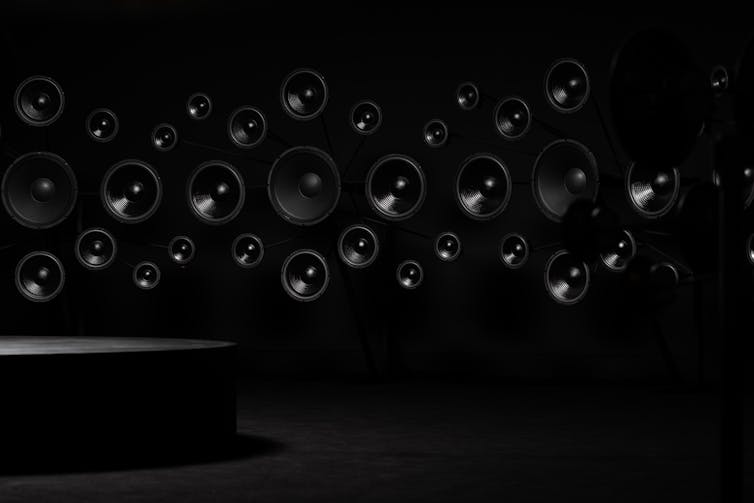 A wall of speakers