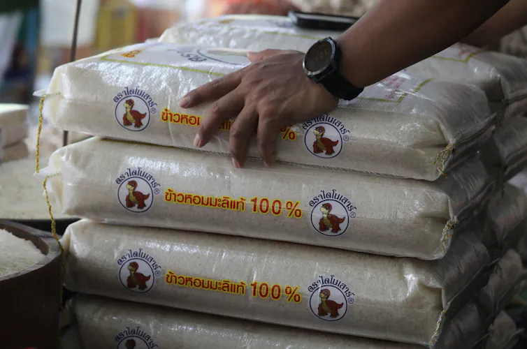 thailand photo of rice bags rice shortage