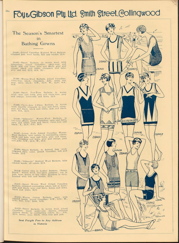 Advertisement for women's bathing gowns.