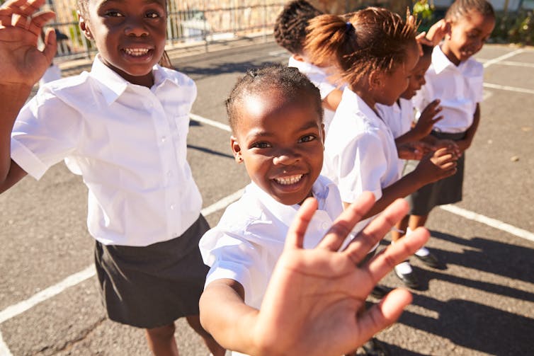 A group of happy African schoolchildren.