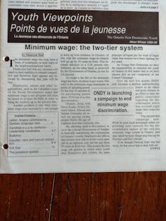 A newsletter on newsprint with the headline Youth Viewpoints.