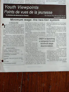 A newsletter on newsprint with the headline Youth Viewpoints.