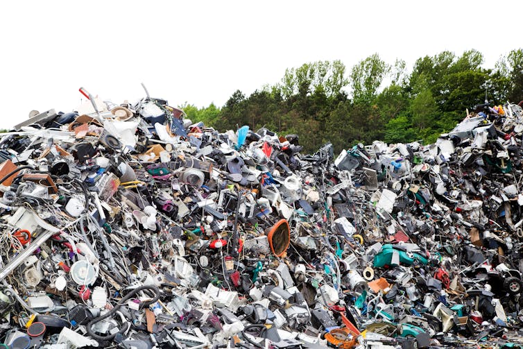 Electronic waste in a landfill.