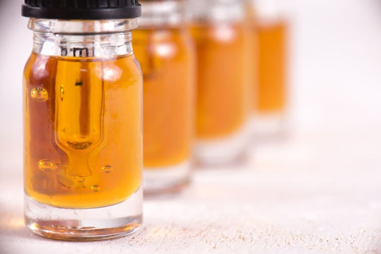 Dropper bottles of medicinal cannabis oil