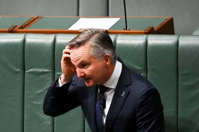Minister for Climate Change and Energy, Chris Bowen, in Parliament. 
