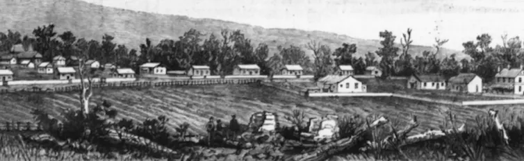 Coranderrk Aboriginal Station sketch.