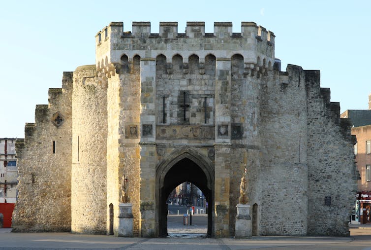 A medieval fortified gate in Southampton.
