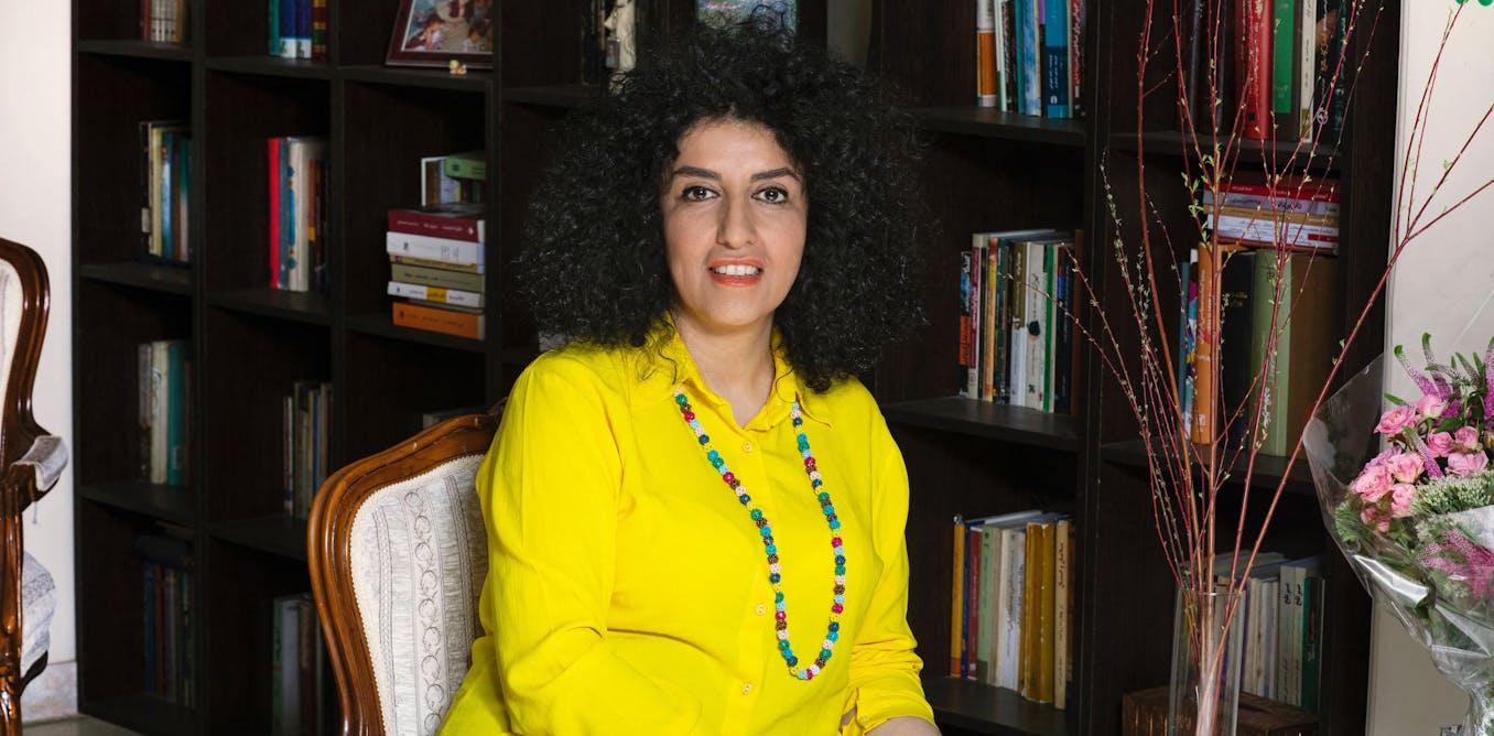 Iranian Nobel Peace Prize winner Narges Mohammadi in prison for speaking up against human rights violations has been a voice for women for almost two decades  The Conversation Iranian Nobel Peace Prize winner Narges Mohammadi in prison for speaking up against human rights violations has been a voice for women for almost two decades  The Conversation