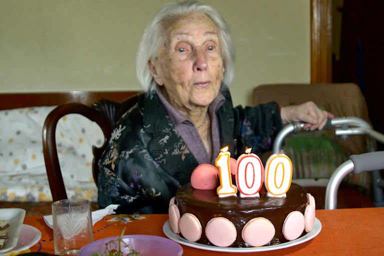 Woman turning 100.