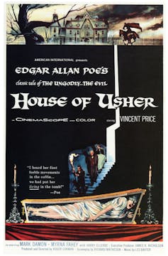 Póster de la adaptación de _La caída de la Casa Usher_ a cargo de Roger Corman (y protagonizada por Vincent Price).