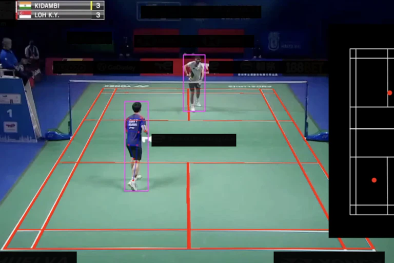 Image captée dans un match de badminton.