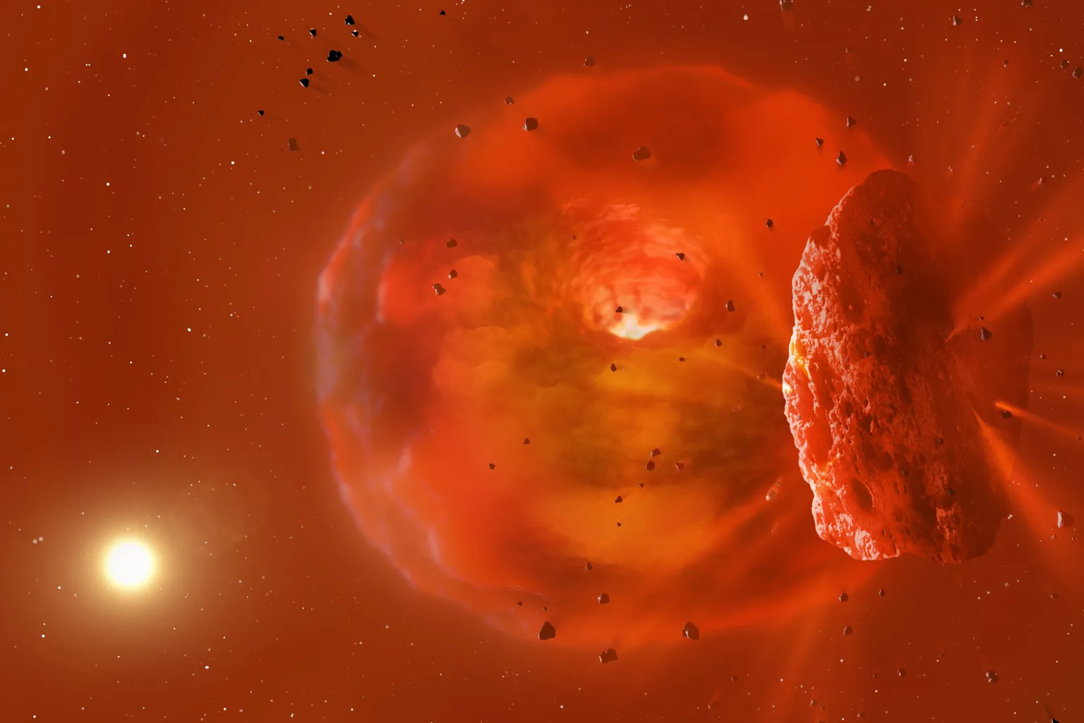 The afterglow of an explosive collision between giant planets may have ...