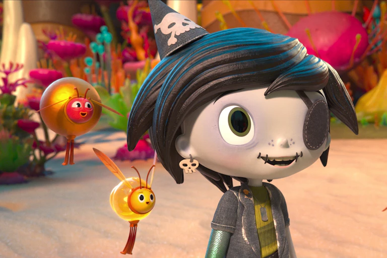 A 3D animated girl dressed as a pirate
