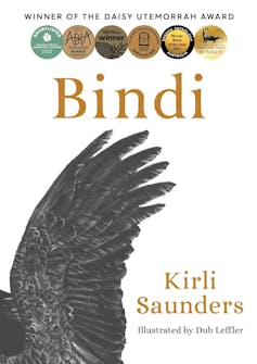 Cover image of Bindi but Kirli Saunders featuring a black bird wing.