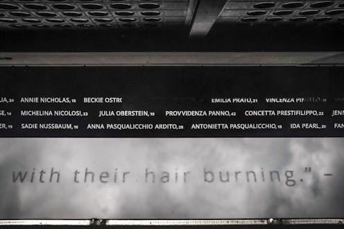 A memorial in Yiddish, Italian and English tells the stories of Triangle Shirtwaist fire victims − testament not only to tragedy but to immigrant women's fight to remake labor laws