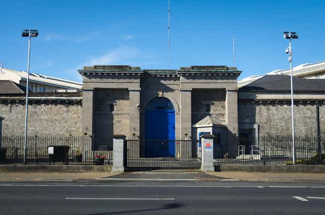An entrance to a prison.