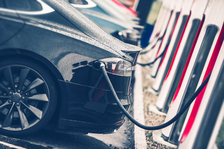 electric vehicles being charged