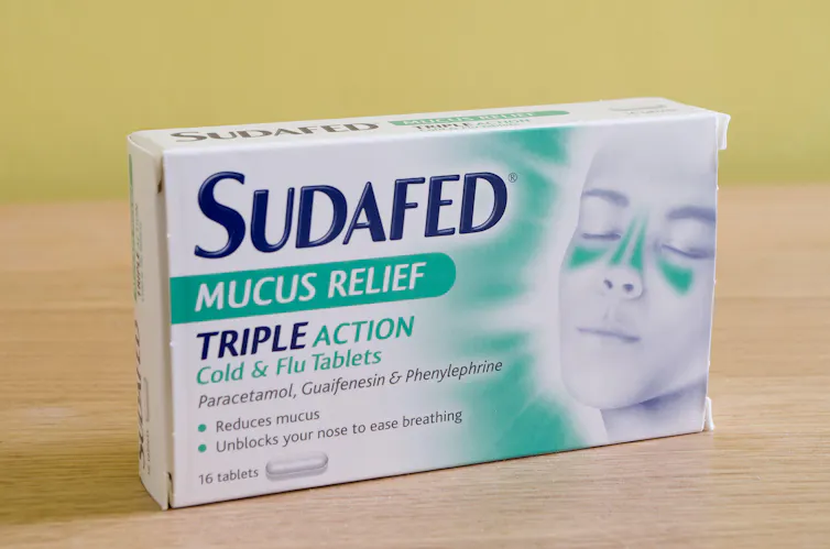 Box of Sudafed pills.