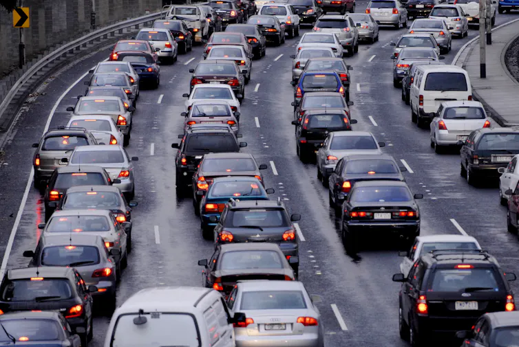 Traffic congestion on the West Gate bridge