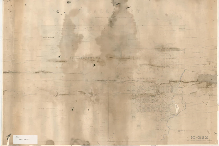 An old map of Ballarat from 1856.