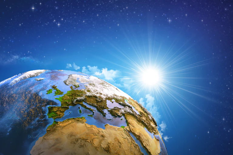 the world seen from space, focused on Europe and North Africa