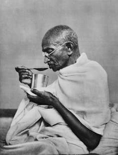 A photo of Mahatama Gandhi.