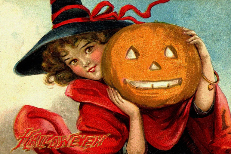 Witch holding a pumpkin