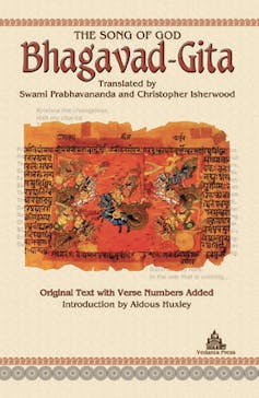 The book cover of the Bhagavad Gita.
