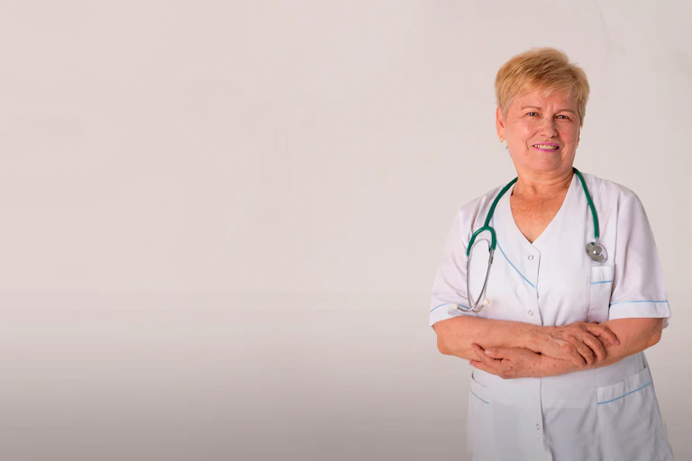 Photo of mature age health worker.