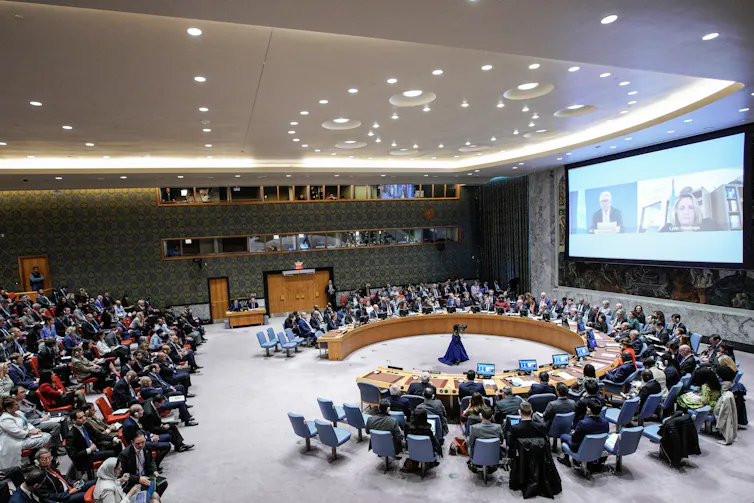 A photo of a UN meeting.