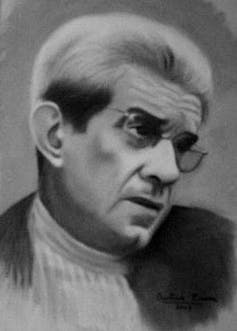 A painting depicting Jacques Lacan.