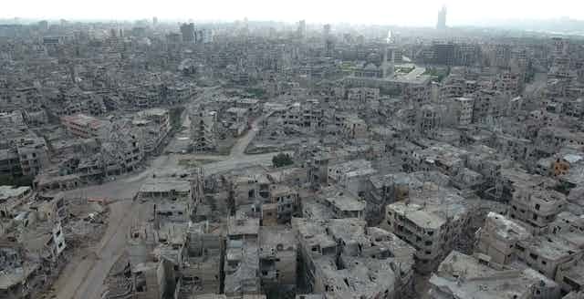 An aerial view of the city of Homs in Syria.