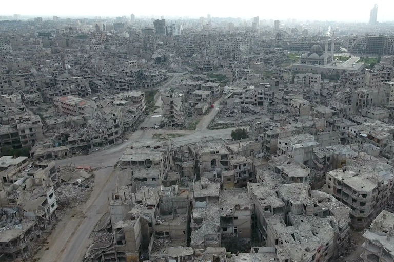 An aerial view of the city of Homs in Syria.