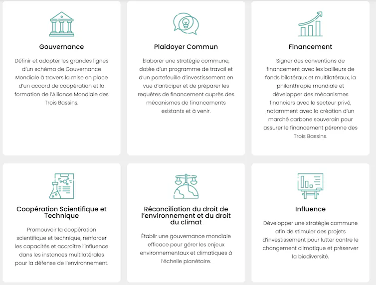 Infographie montant les principaux buts fixés par le sommet.