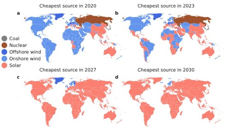 info-1-1 Four maps showing how solar energy will become the cheapest way of generating electricity by 2030.