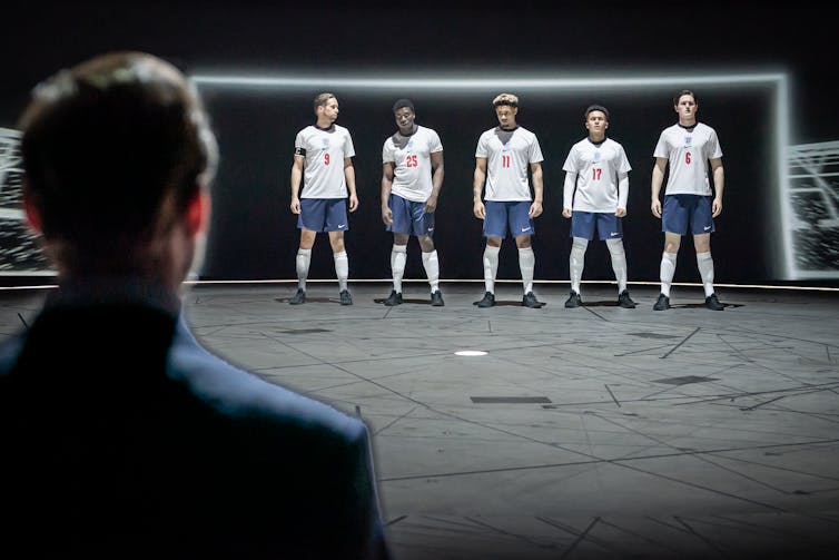 England players standing in goal