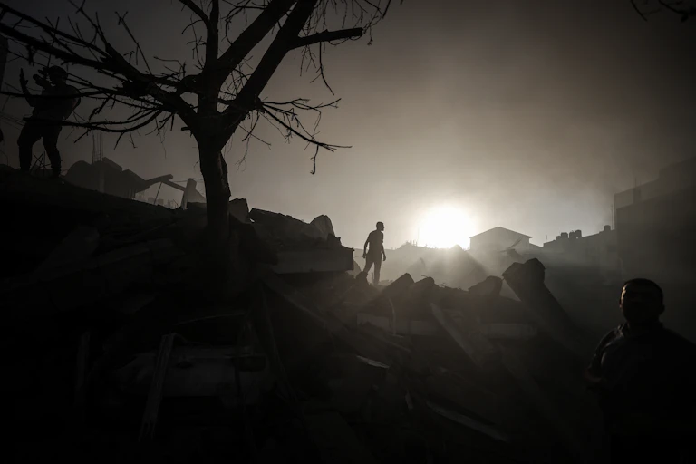 Silhouette of destruction