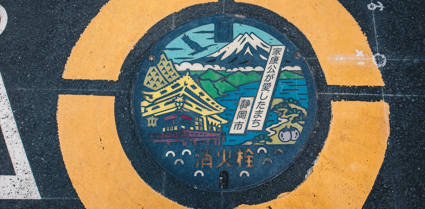Japanese manhole covers are painted with flowers, bridges, mountains and mascots -- and now they're for sale