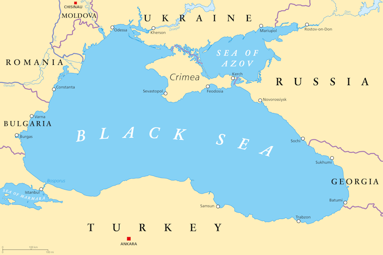 Map of the Black sea.