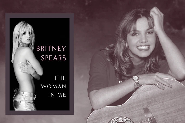 Britney Spears's memoir and the singer photographed aged 18.