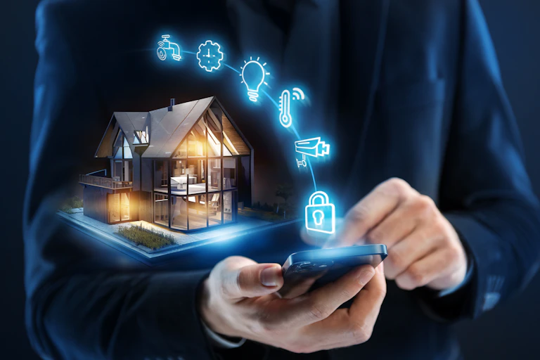 Smart home concept. Remote control and home management