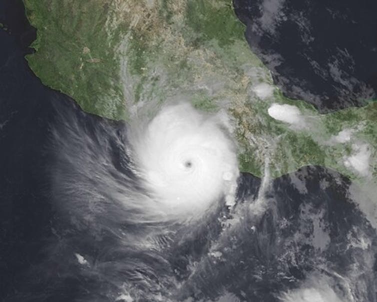 Satellite map of hurricane