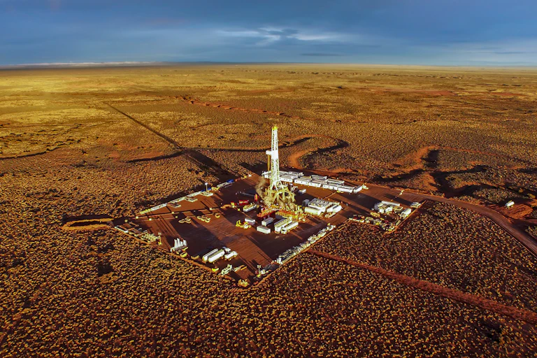 Fracking set up on arid land