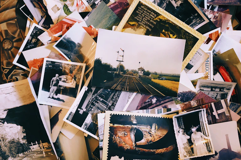 A pile of old photos.