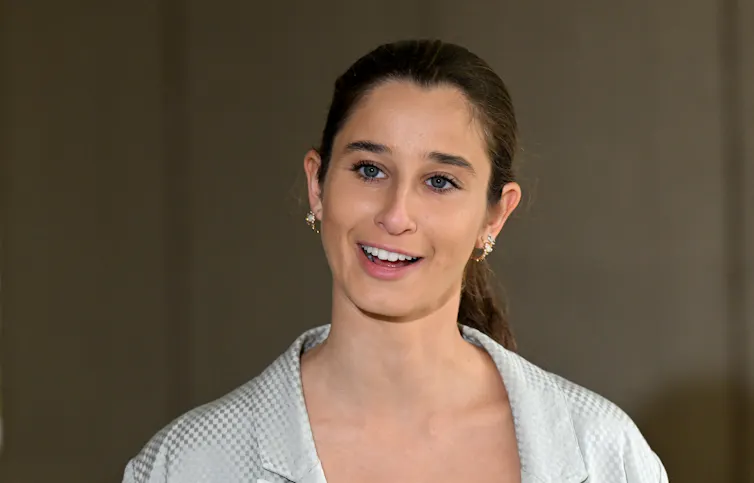 A head shot of a young woman, Chanel Contos.